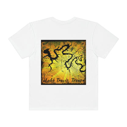 Lake Travis Dragon white unisex T-shirt