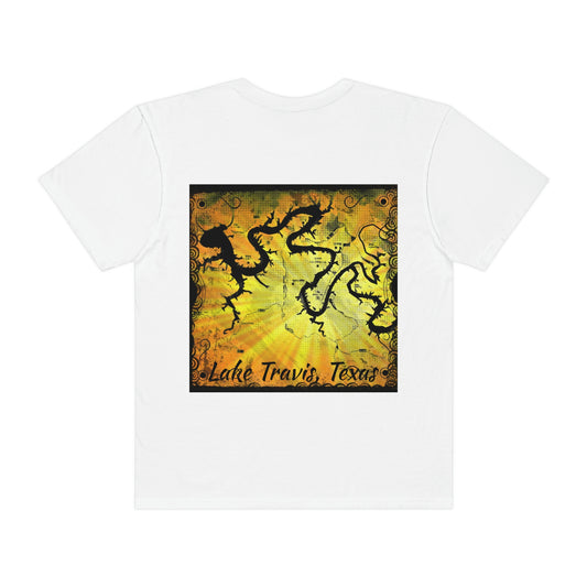 Lake Travis Dragon white unisex T-shirt