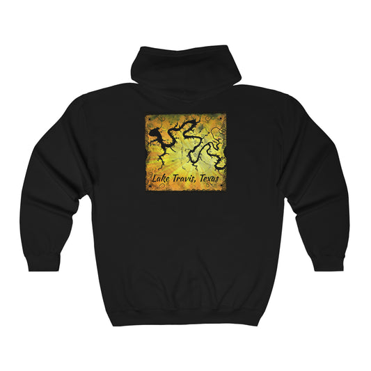 "Lake Travis Dragon" Full Zip Hoodie Sweatshirt