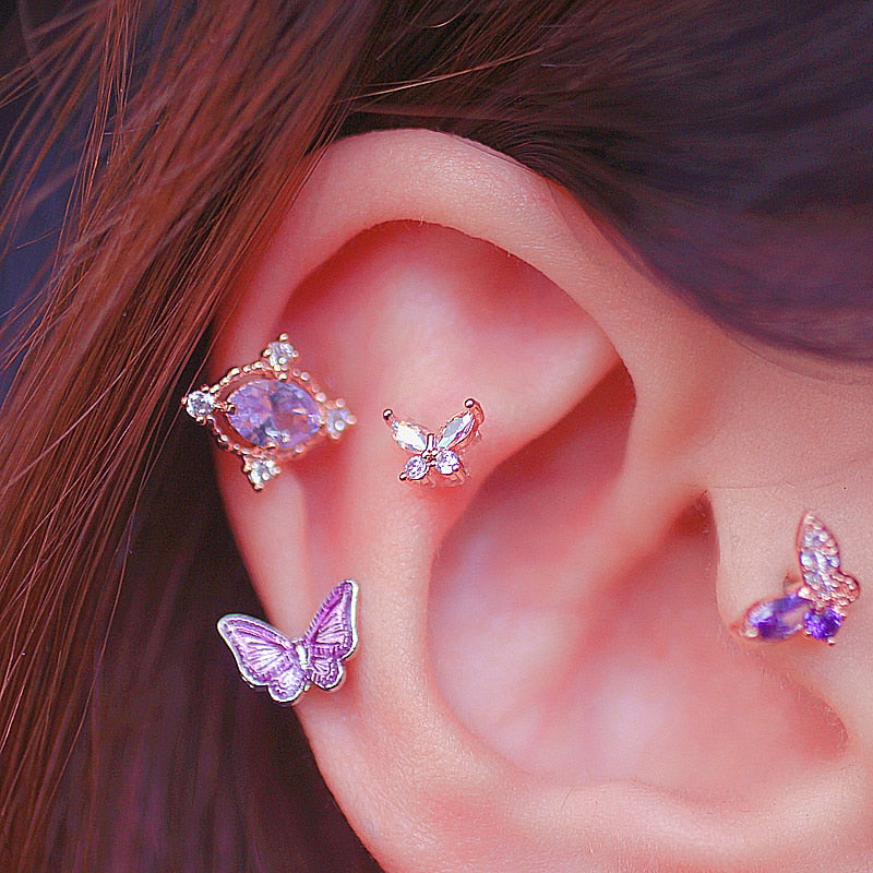 Little Butterfly Stud Tragus Earring