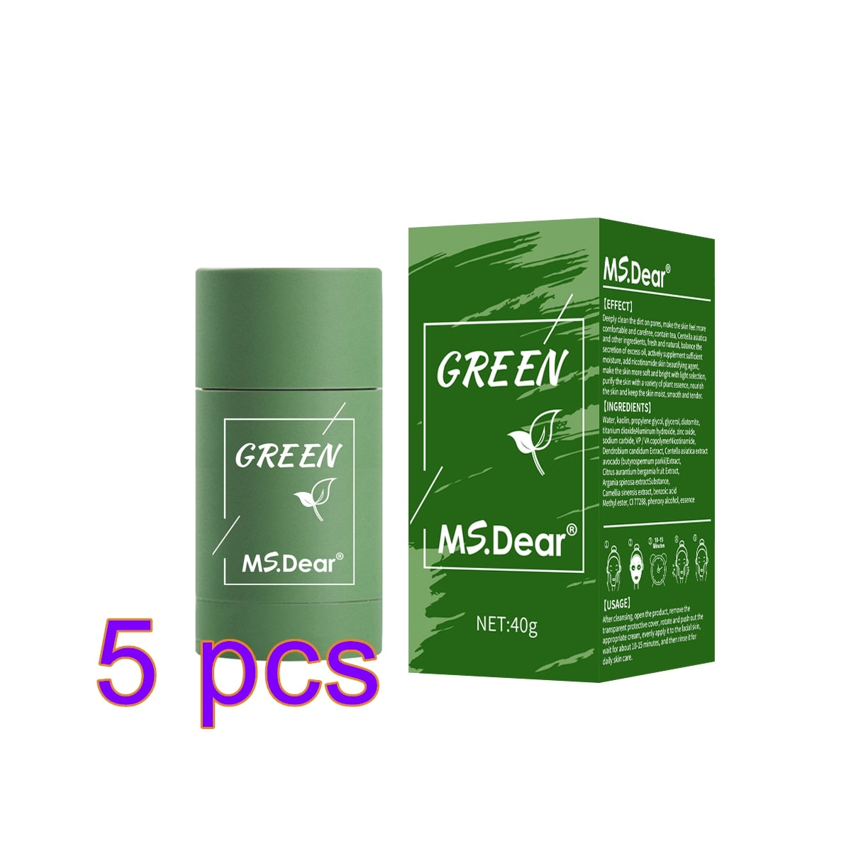 Green Tea Cleansing Purifying Clay Stick Mask Skin Care Anti Acne