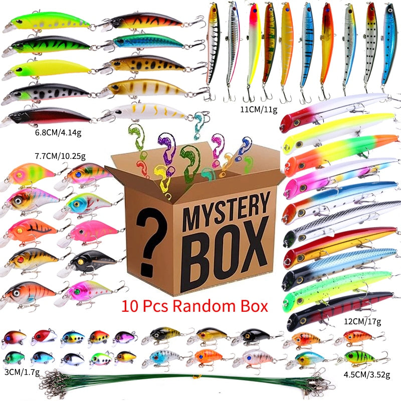 3-10 Pcs of Random Fishing Lure High Quality Swimming Bait Popper Bait Wobble Bait Crankbait Artificial Bait Random Box