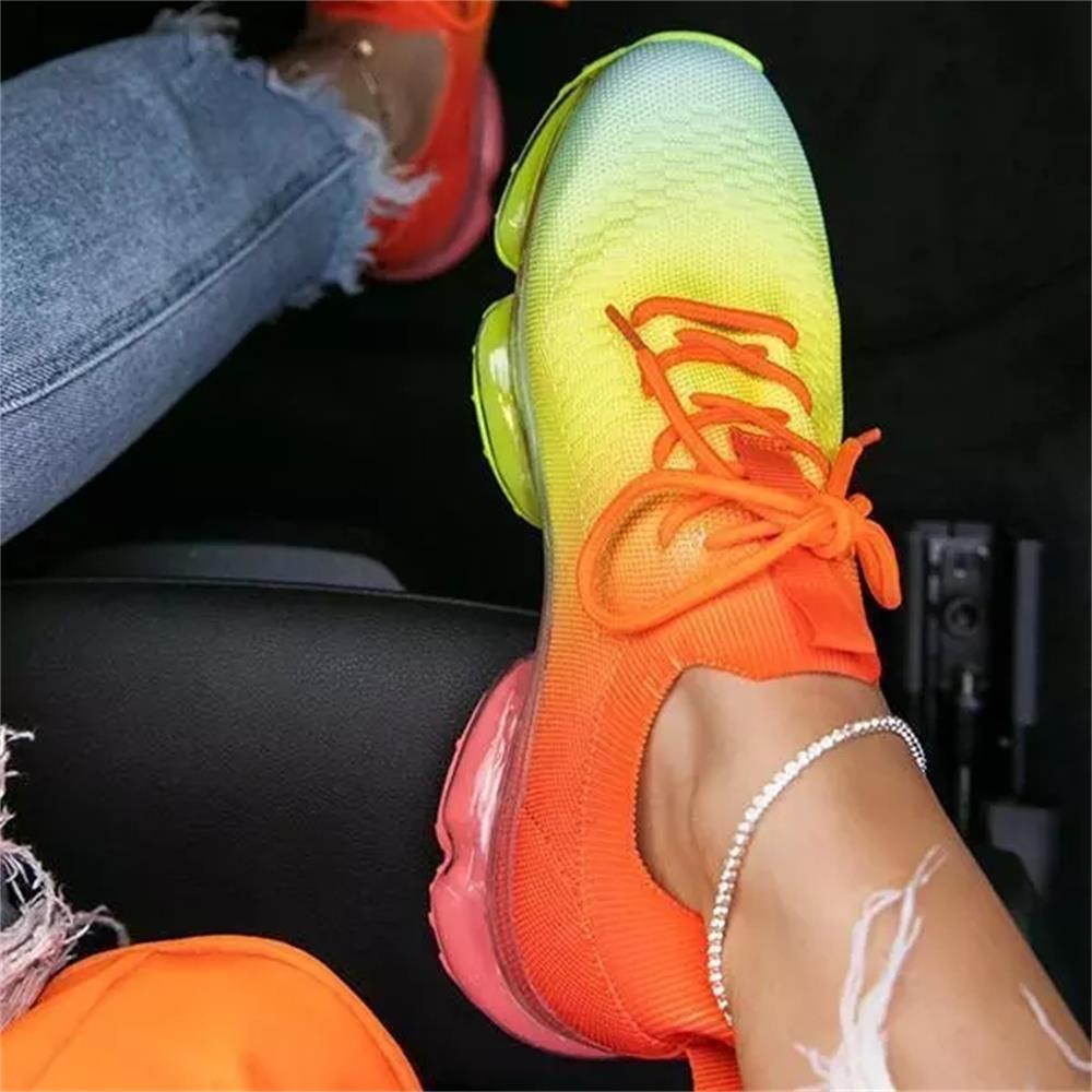 New Stretch Fabric Ladies Breathable Casual Tennis Shoes