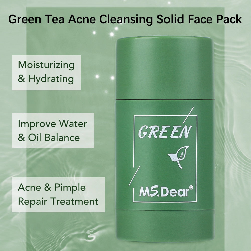 Green Tea Cleansing Purifying Clay Stick Mask Skin Care Anti Acne